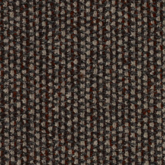 Kvadrat Savanna 0672 fabric texture, charcoal gray tweed with reddish-brown and beige heathered weave, dense nubby surface.