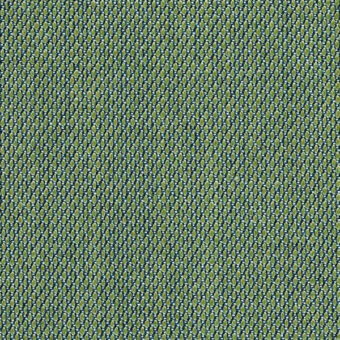 Kvadrat Steelcut Trio textile sample, muted teal color, dense circular perforation pattern, looped fabric texture, Horm exclusive.