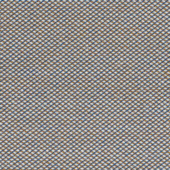 Kvadrat Steelcut Trio textile, blue and gray woven pattern, featuring embedded text “horm > kvadrat…steecuttrio3 0266”, durable fabric texture.