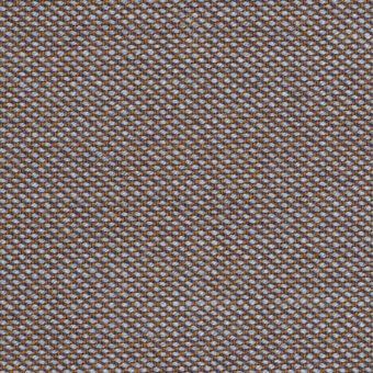 Kvadrat Steelcut Trio textile, muted gray woven fabric with speckled orange, yellow, and brown dots; textured surface, Horm exclusive.