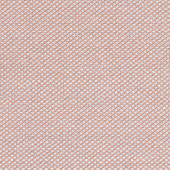 Kvadrat Steelcut Trio fabric texture, muted orange and white nodes, woven grid pattern with material markings visible in diffused light.