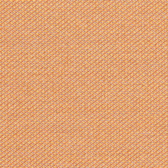 Kvadrat Steelcut Trio textile sample, muted orange, irregular nubby weave with cream threads; Horm exclusive, steelcut trio 0436.