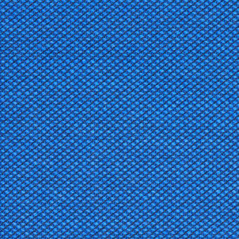 Kvadrat Steelcut Trio fabric texture, blue woven material, dense repeating circular pattern, Horm collection sample.