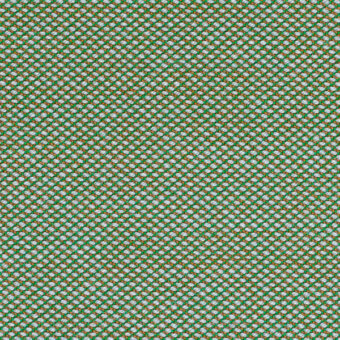 Kvadrat Steelcut Trio textile, sage green and copper, dense woven pattern with model number Steecuttrio3 0946, horm collaboration.