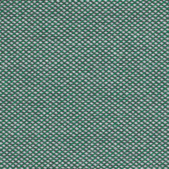 Green textile pattern with gray circular elements and text “horm kvadrat kvadrat steelcut trio steecuttrio3 0966”, featuring a nubby, matte texture.