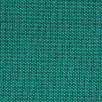 Teal looped fabric textile sample displaying a granular texture, featuring Kvadrat Steelcut Trio construction with a uniform node pattern.