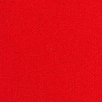 Kvadrat Tonus4 0130 textile sample, solid red wool blend, dense looped pile texture, uniform surface, horm collection.
