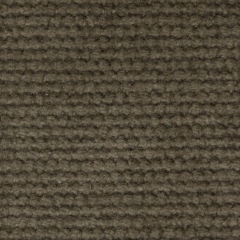 Olive green textured fabric sample displaying a dense, linear pattern with a matte finish and raised horizontal ridges.