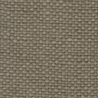 Jute textile sample displaying a dense grid weave in muted taupe and gray-brown tones, with a matte finish and consistent thread structure.