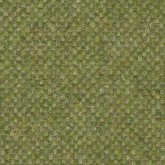 Olive-green fabric texture with a nubby weave and sparse light-colored strands, exhibiting a muted, earthy tone and matte finish.