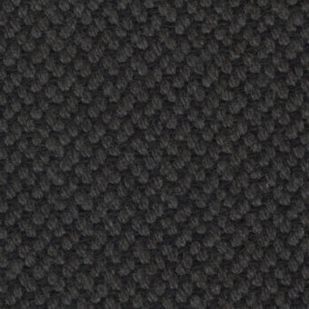 Dark gray knit texture with a dense, looped surface and consistent nubby pattern, displaying subtle tonal variations and a thick gauge.