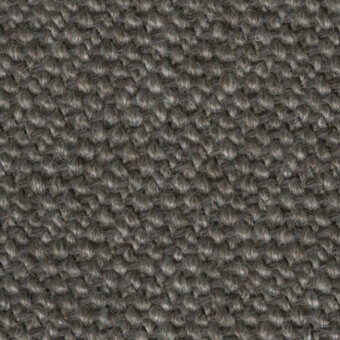 Dense nubby weave texture in muted gray-brown, resembling looped wool or linen fibers with subtle tonal variations and a three-dimensional surface.