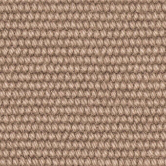 Taupe woven textile displays a dense, linear pattern with heathered tonal variations and uniform looped texture across a horizontal composition.
