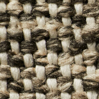 Woven fabric texture, creamy white and gray yarns, irregular vertical weave with nubby horizontal strands, dense and robust appearance.