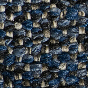 Woven fabric texture, deep blue with gray and off-white threads, irregular speckled pattern, tight nubby weave, durable tactile quality.