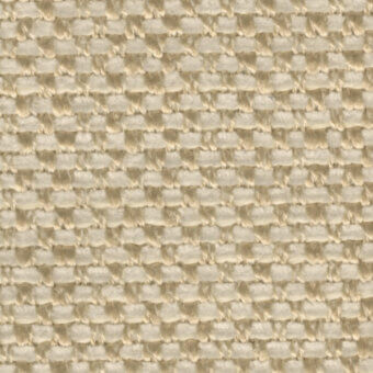 Woven fabric texture, off-white and tan tones, displaying a dense, grid-like pattern with horizontal and vertical threads and a matte finish.