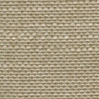 Natural fiber textile with a dense, horizontal-vertical weave in muted beige tones and a slightly mottled, textured surface.
