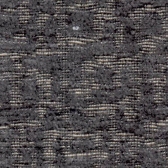 Dark gray woven fabric sample with beige grid pattern, dense texture, circular imperfection, labeled “nicotrend 683 007” and “horm > nuance v2.”