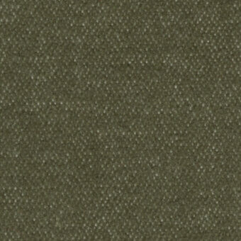 Olive green fabric swatch displaying a dense, matte weave and granular texture, suggesting a durable natural fiber construction.