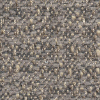 Woven fabric texture, muted gray-brown and beige-tan, dense speckled pattern with raised tufts and subtle grid weave.