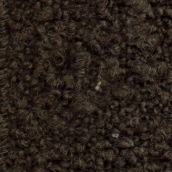 Brown bouclé fabric texture with dense looped pile, subtle tonal variations, and scattered light fibers; identified as “boucle 4096 36”.