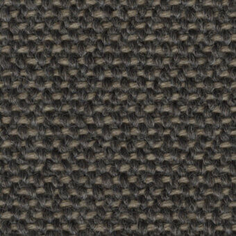 Heathered fabric swatch, dark gray and beige yarns, tight grid weave with knotted texture, neutral color palette, even studio lighting.