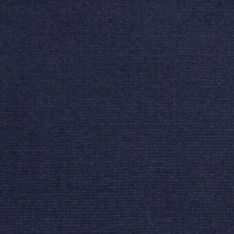 Navy textile sample displaying a dense, linear weave and matte finish, with a consistent saturated color and medium fabric weight.