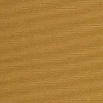 Mustard yellow fabric sample displaying a dense, uniform weave with a matte finish and subtle tonal variations; text overlay present.
