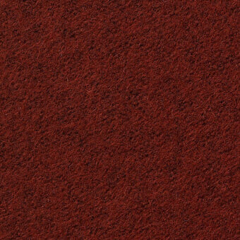 Red-brown textured material resembling felt or carpet, matte finish, dense short-pile fibers, even lighting, with “horm > vescom lani” label.