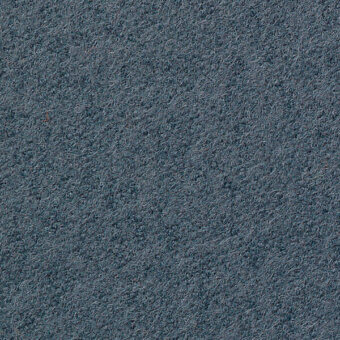 Looped pile textile sample in blue-gray with a matte finish, displaying short, dense loops and imprinted text “horm > vescom lani 7060 44”.