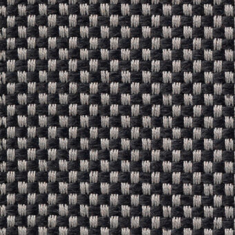 Woven fabric texture features a black and light gray rectangular grid pattern, dense weave, and subtly raised surface with product text.