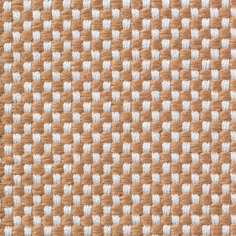 Textile sample with brown and off-white woven grid pattern, matte finish, featuring “vescom samar 7052 28” text detail.