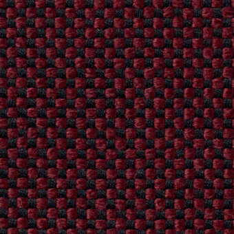 Burgundy woven textile with a square grid pattern, dark gray threads, and a nubby surface; text reads "horm > vescom samar > vescom samar 7052 33".