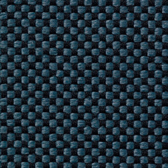 Woven textile sample in teal and black features a square grid pattern with a coarse, raised texture; text reads “horm > vescom samar…”