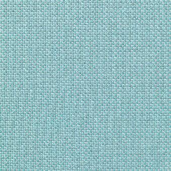 Turquoise woven fabric sample displays a grid texture, with tonal contrast from lighter blue threads; matte finish, durable material.