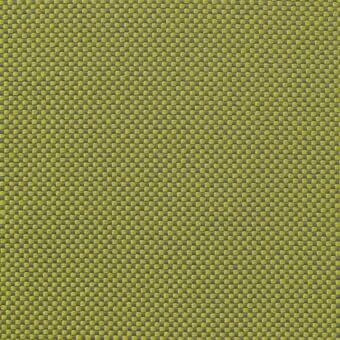 Woven fabric sample, muted yellowish-green and gray, displays a dense grid pattern with a matte texture and regular weave construction.