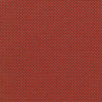 Orange and gray woven fabric sample displaying a grid check pattern, dense matte texture, and uniform weave for upholstery applications.