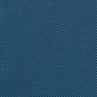 Teal geometric fabric sample with a dense square weave, featuring alternating shades of blue and gray, and a subtly textured surface.