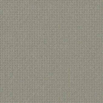 Woven fabric sample, muted gray-green tone, heathered texture with dense, regular vertical and horizontal threads and a slightly nubby surface.