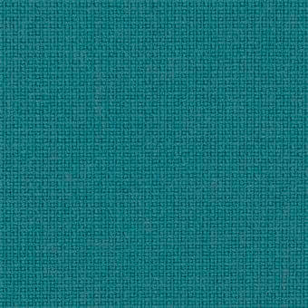 Teal woven fabric sample displaying a dense, repeating pattern of irregular shapes and a matte, slightly raised texture.