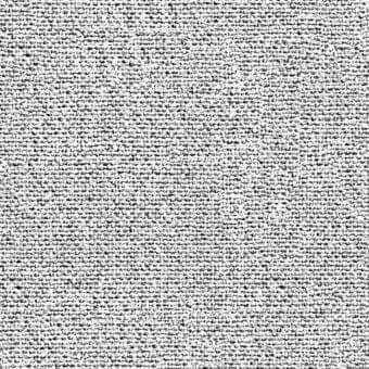 Flax fabric sample with a dense, dark gray dot pattern on a light gray background, exhibiting a granular texture and matte finish.