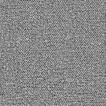 Grayscale flax fabric with dense, irregular weave and granular texture; close-up of mottled surface showing visible fibers and varying gray shades.