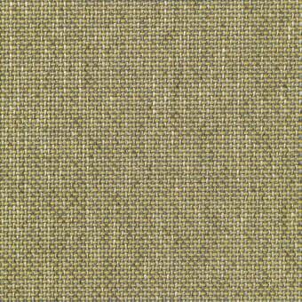 Lacividina Hestan fabric sample, yellow-green woven textile with silver-gray threads, dense linear pattern, matte finish, code 7035.17.