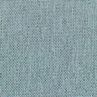 Woven fabric sample, muted gray and pale turquoise, repeating interwoven thread pattern with grid structure and matte finish; Hestan 7035.25, Lacividina.