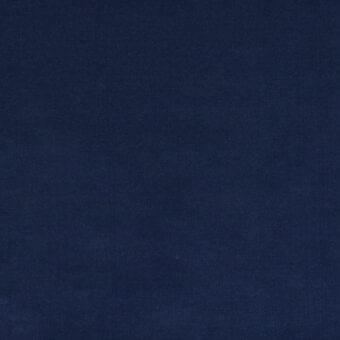 Navy blue fabric swatch, tightly woven matte texture, possibly velvet, with subtle tonal variations and printed textile identification.