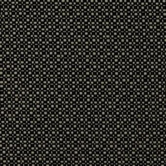 Woven fabric with a grid pattern of dark brown and light beige threads, displaying a dense, matte texture and regular weave structure.
