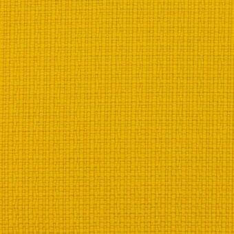 Mustard yellow fabric sample displaying a dense, uniform weave with a matte finish and consistent grid pattern of horizontal and vertical threads.