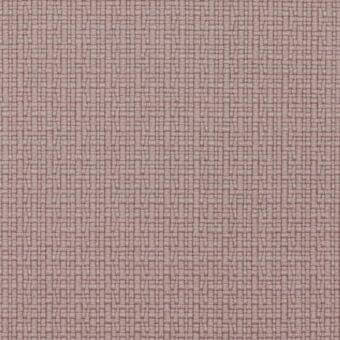Woven fabric sample, dusty rose color, grid pattern with square intersections and a matte, textured surface.