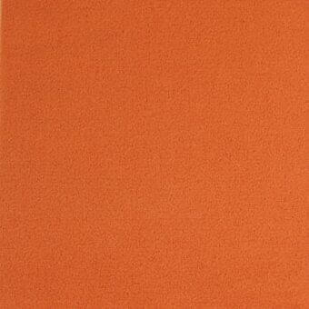 Orange velour fabric sample displaying a dense, looped texture with a matte finish; label reads “lacividina > fabrics > 29 ariana > 7029.14”.