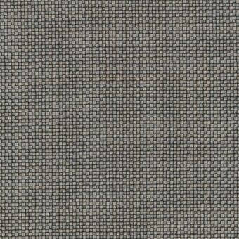 Woven gray textile with a dense square grid pattern, featuring subtle beige and darker gray tonal variations, and a matte finish.